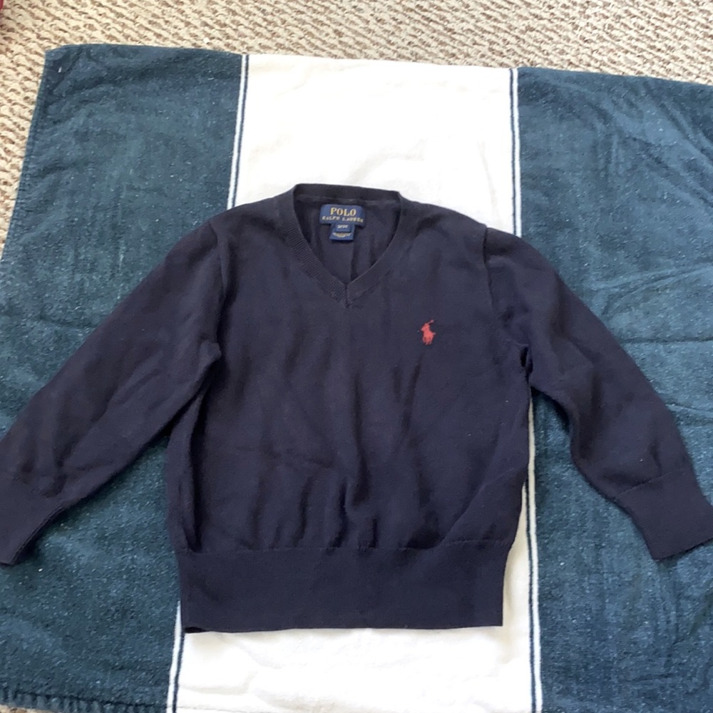 Navy blue Polo sweater size 3t with red pony